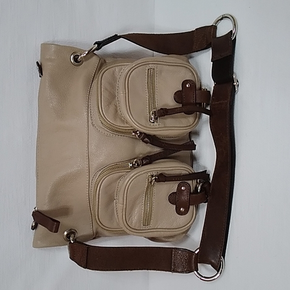 Tano Handbags - Tano Leather Cream Crossbody Bag